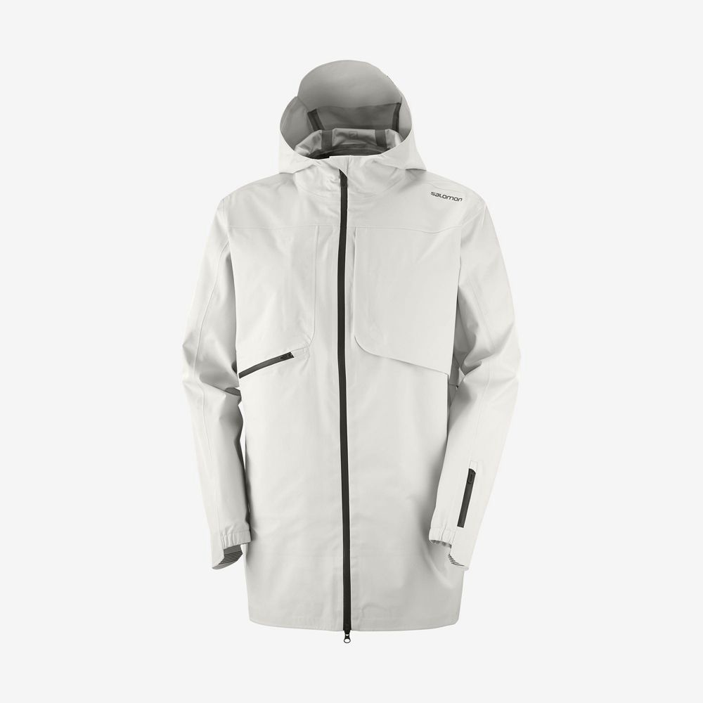 Salomon Singapore Mens Jackets - OUTLIFE WP COMMUTER PARKA M White | 80752-XDHW